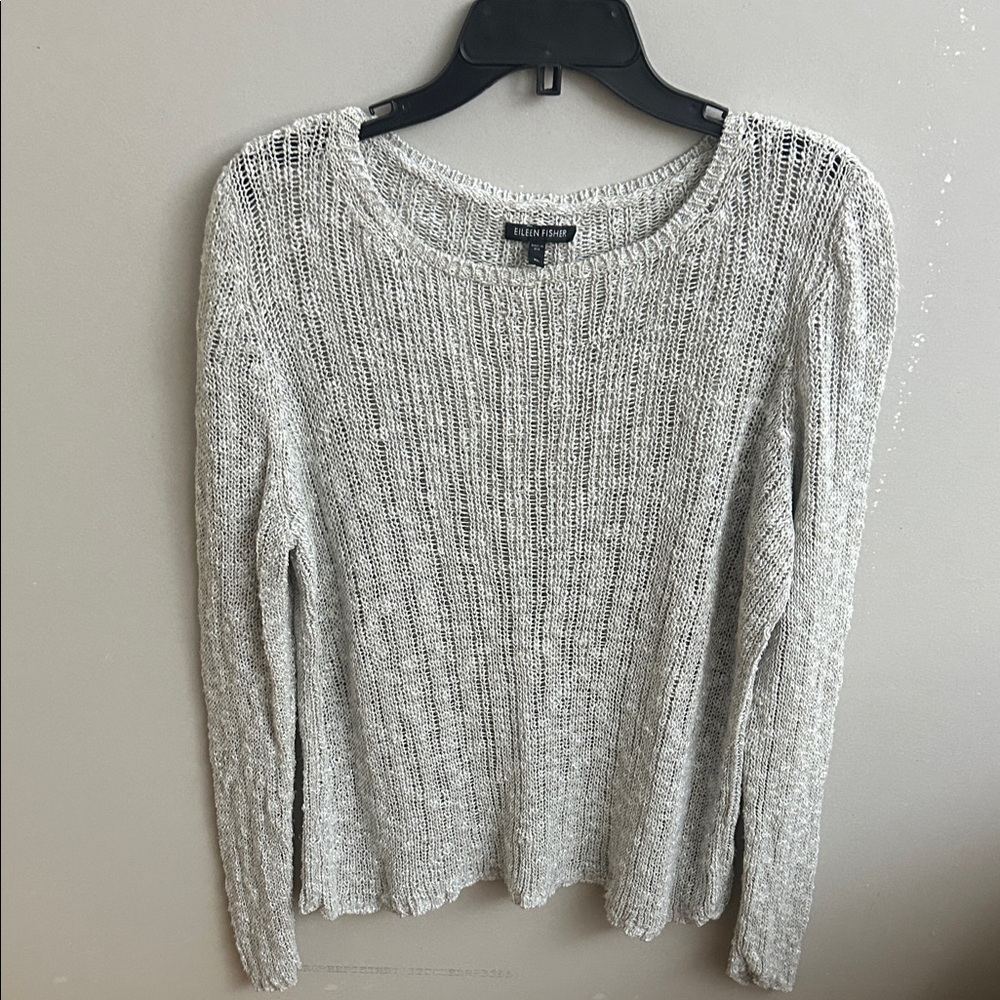 Eileen Fisher Light Gray Knit Pullover